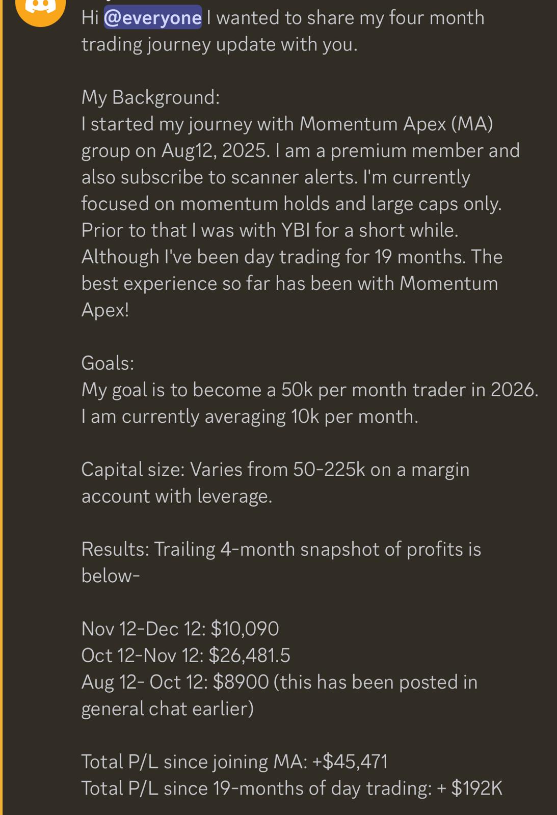 +$45,471 in 4 months -- journey update